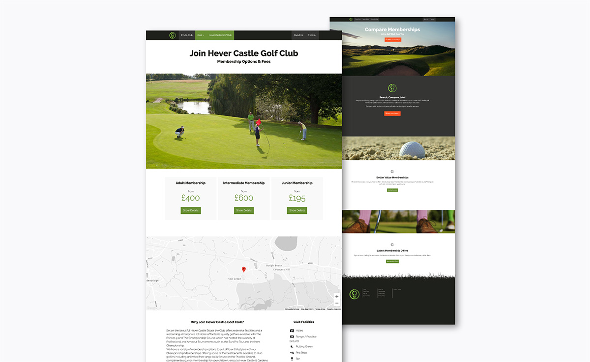 Outcomes — Golf membership comparison site